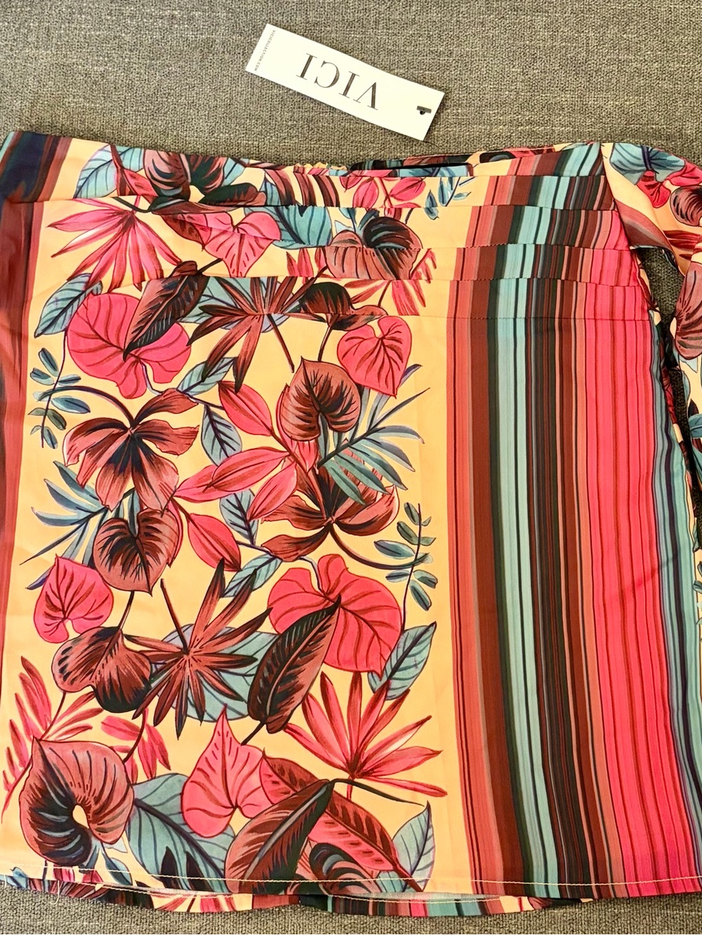 VICI Pink Coral Multi-Color Pleated Mini Skirt
